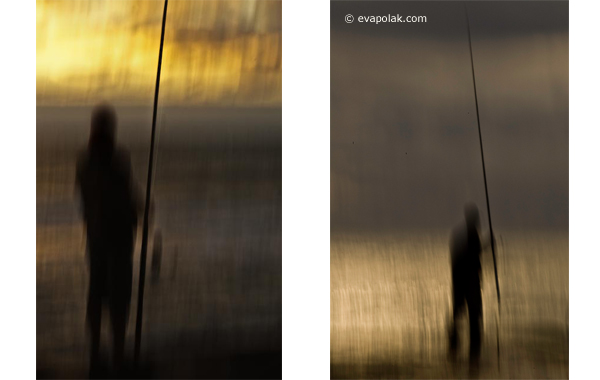  sunset Muriwai beach angler